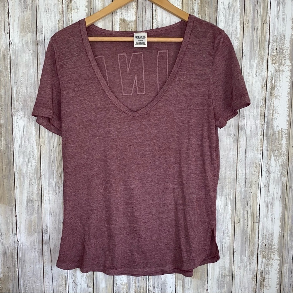 PINK VS Printed Back V Neck Tee
